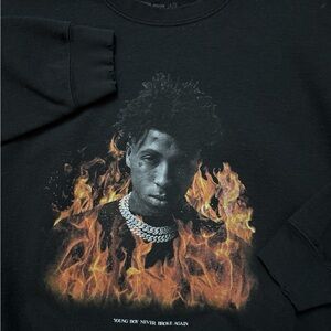 Youngboy Never Broke Again Men’s Black Sweatshirt Size Medium/Large NBA YB